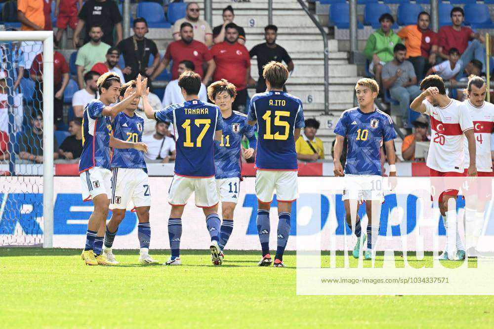 230912 Japan vs Turkey Keito Nakamura of Japan celebrates after scoring the 2-0 goal during