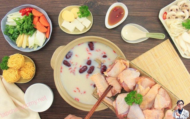 Lẩu gà sữa đậu nành