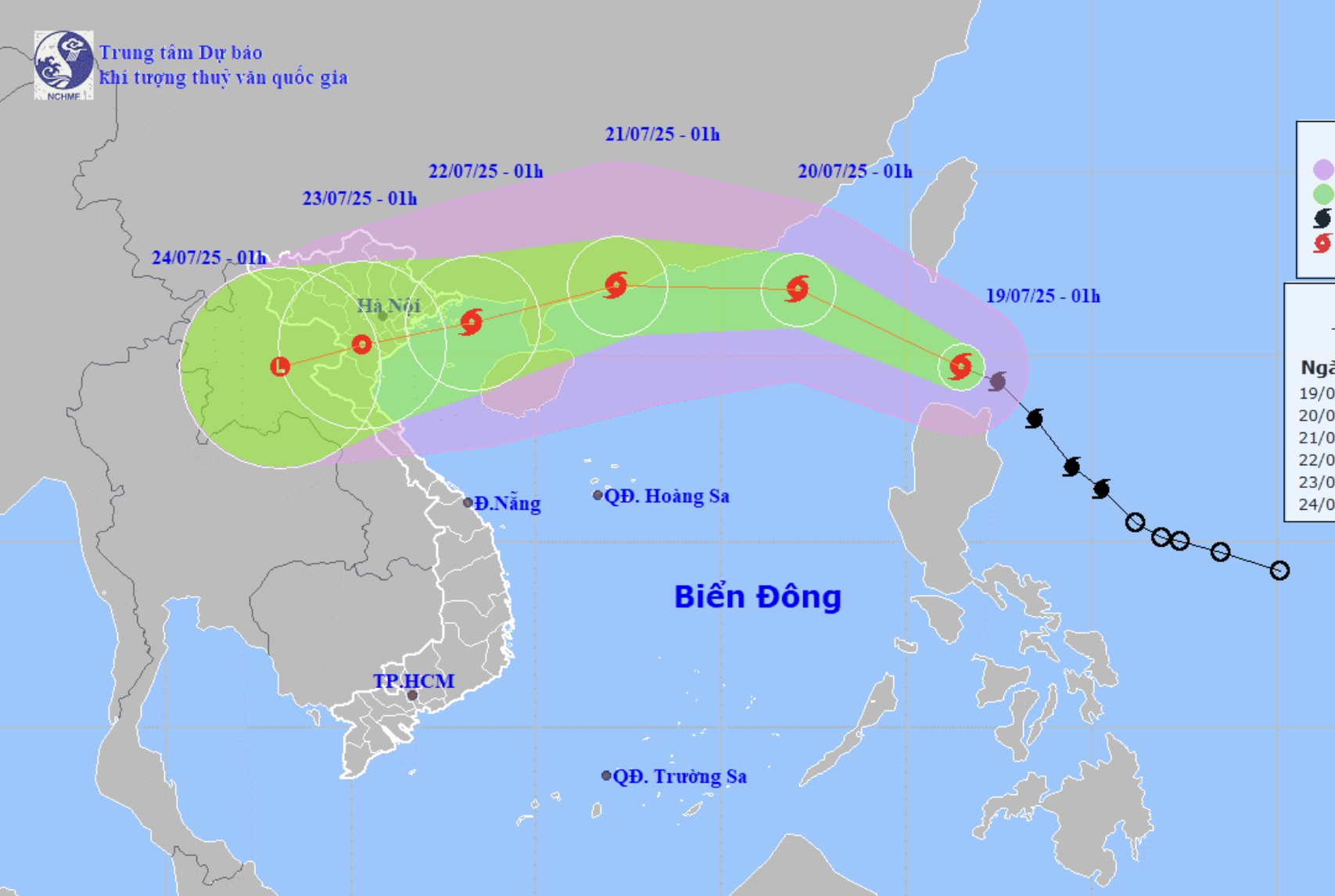 Sáng nay, bão Wipha sẽ vào Biển Đông và trở thành bão số 3, các tỉnh thành Bắc Bộ chịu ảnh hưởng - Ảnh 1.