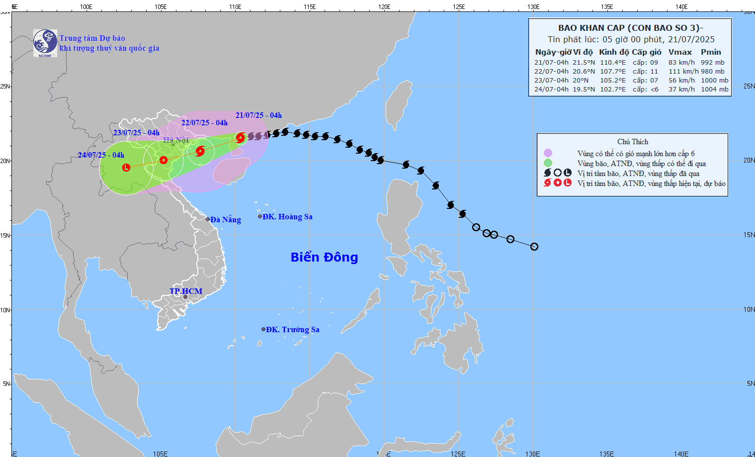 bao so 3 bao wipha co kha nang manh len, cach quang ninh hai phong 275km hinh anh 1