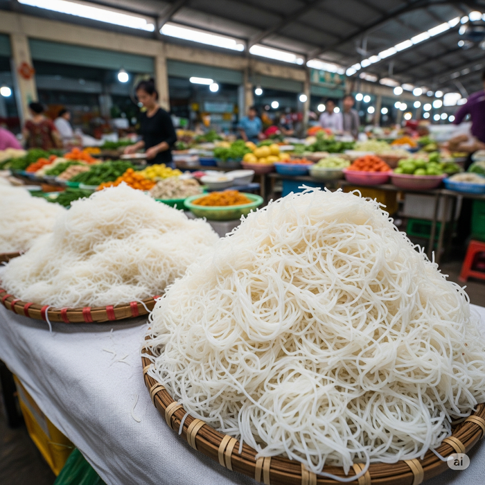 Bún là món ăn sáng quen thuộc với nhiều người. Ảnh minh hoạ