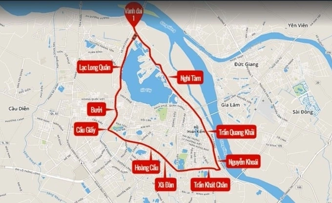 Vành đai 1, TP Hà Nội. Đồ họa: Tiến Thành
