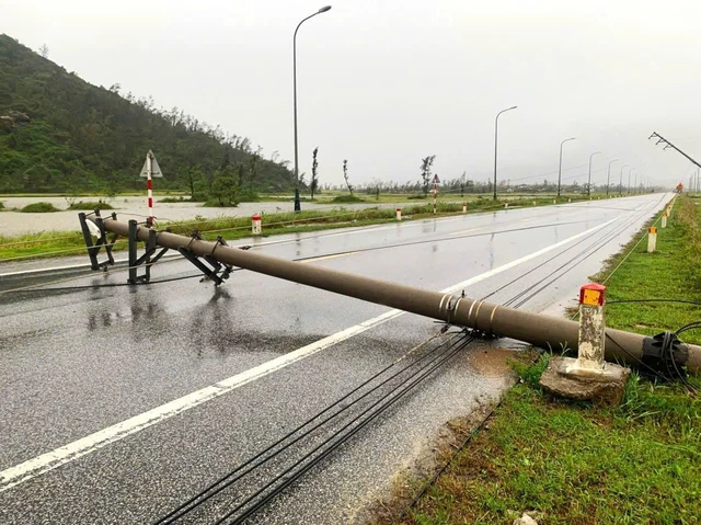 Bão Bualoi: Tường sập, cây đổ, lở đường và mưa ngập - Ảnh 1.
