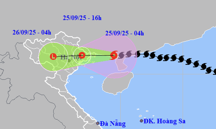 Bão Ragasa cách Quảng Ninh 170km, miền Bắc mưa lớn hôm nay - Ảnh 1.