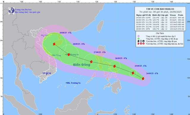 CẬP NHẬT: BÃO BUALOI - BÃO SỐ 10 giật cấp 14 hướng vào Bắc Bộ- Ảnh 1.