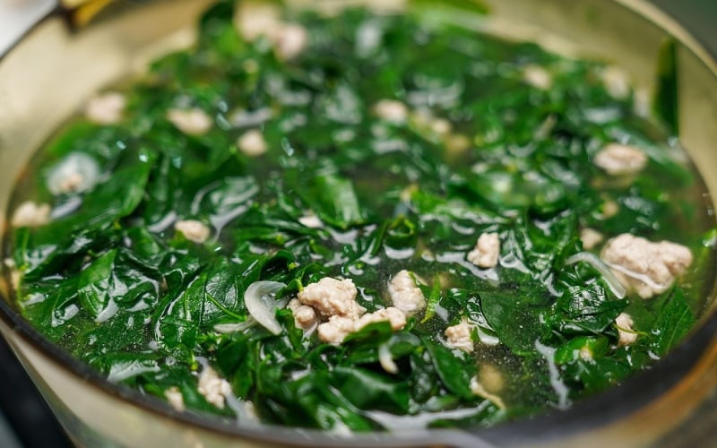 Canh rau ngót thịt bằm 