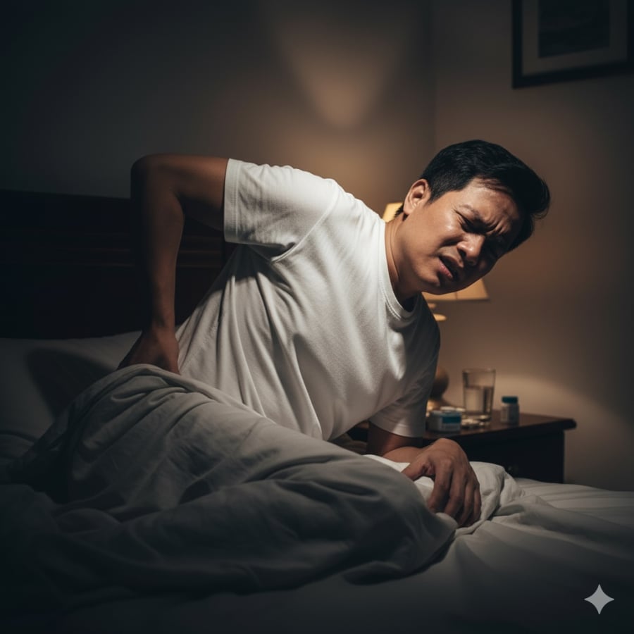 Đau lưng dữ dội khi nằm ngửa có thể là dấu hiệu cảnh báo khối u tụy hoặc di căn xương.