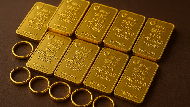 Sáng 3/11, vàng SJC và vàng nhẫn giảm mạnh sau một tuần, nhà đầu tư lỗ nặng tới 6,8 triệu đồng/lượng